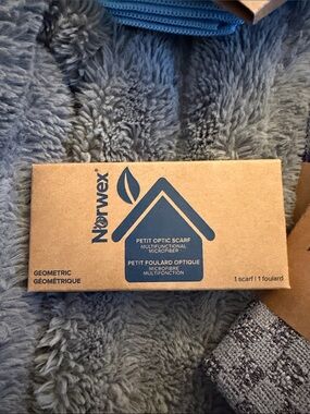 Norwex Petite Geometric Scarf in Navy and Beige